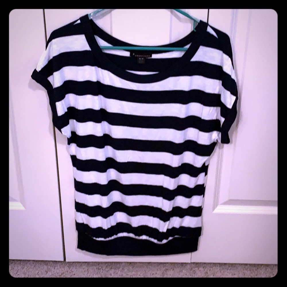 Navy/White Striped Top